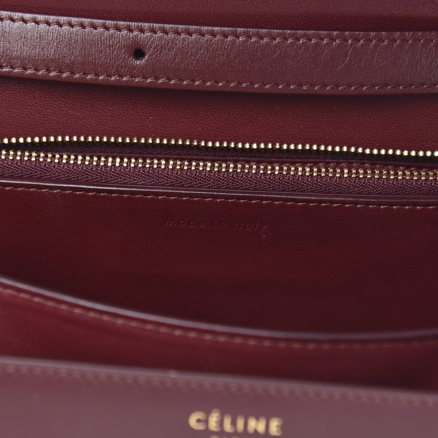 Celine Box Calfskin Medium Classic Box Flap Bag Burgundy 7 of 11