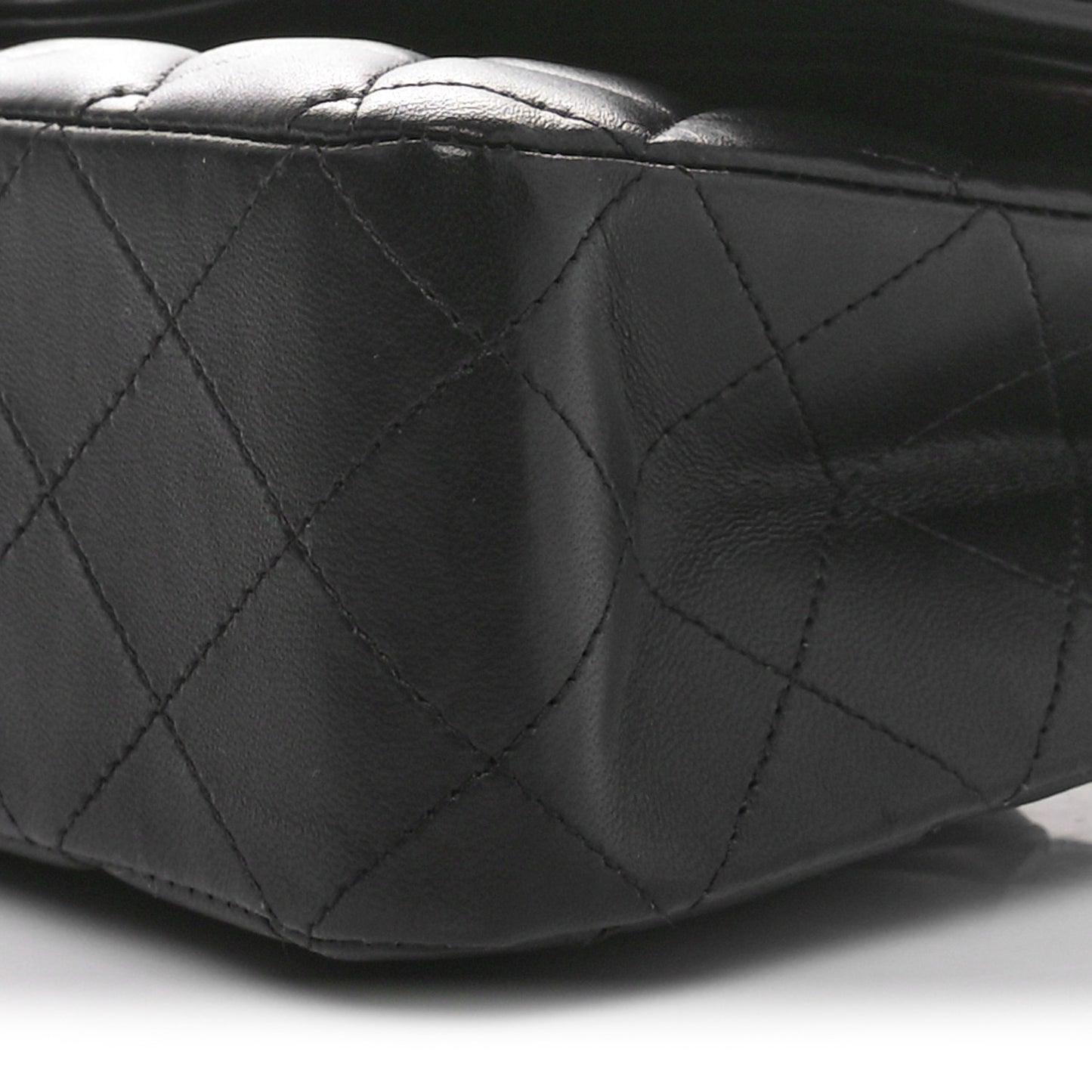 Lambskin Quilted Medium Double Flap Black