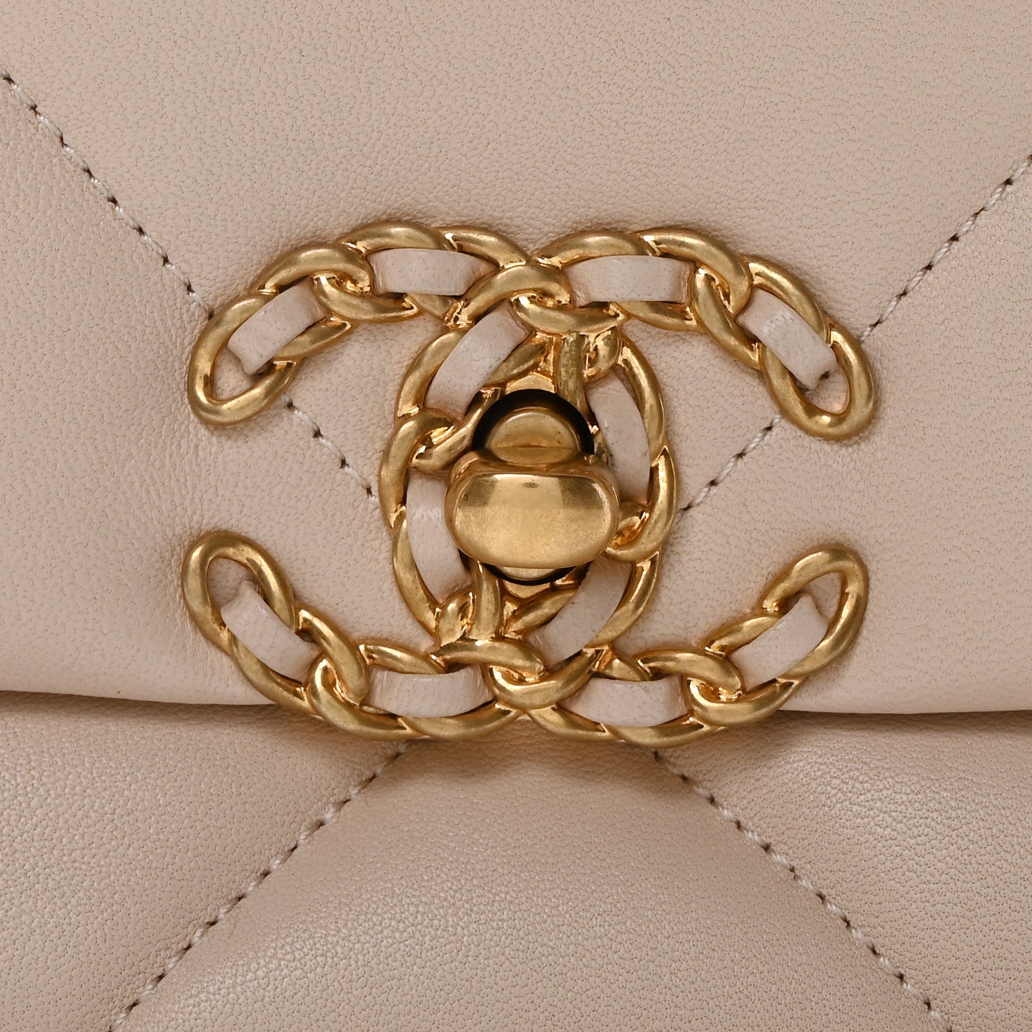Chanel Lambskin Quilted Medium Chanel 19 Flap Light Beige 8 of 10