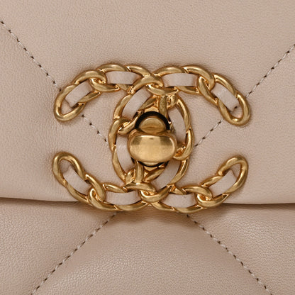 Chanel Lambskin Quilted Medium Chanel 19 Flap Light Beige 8 of 10