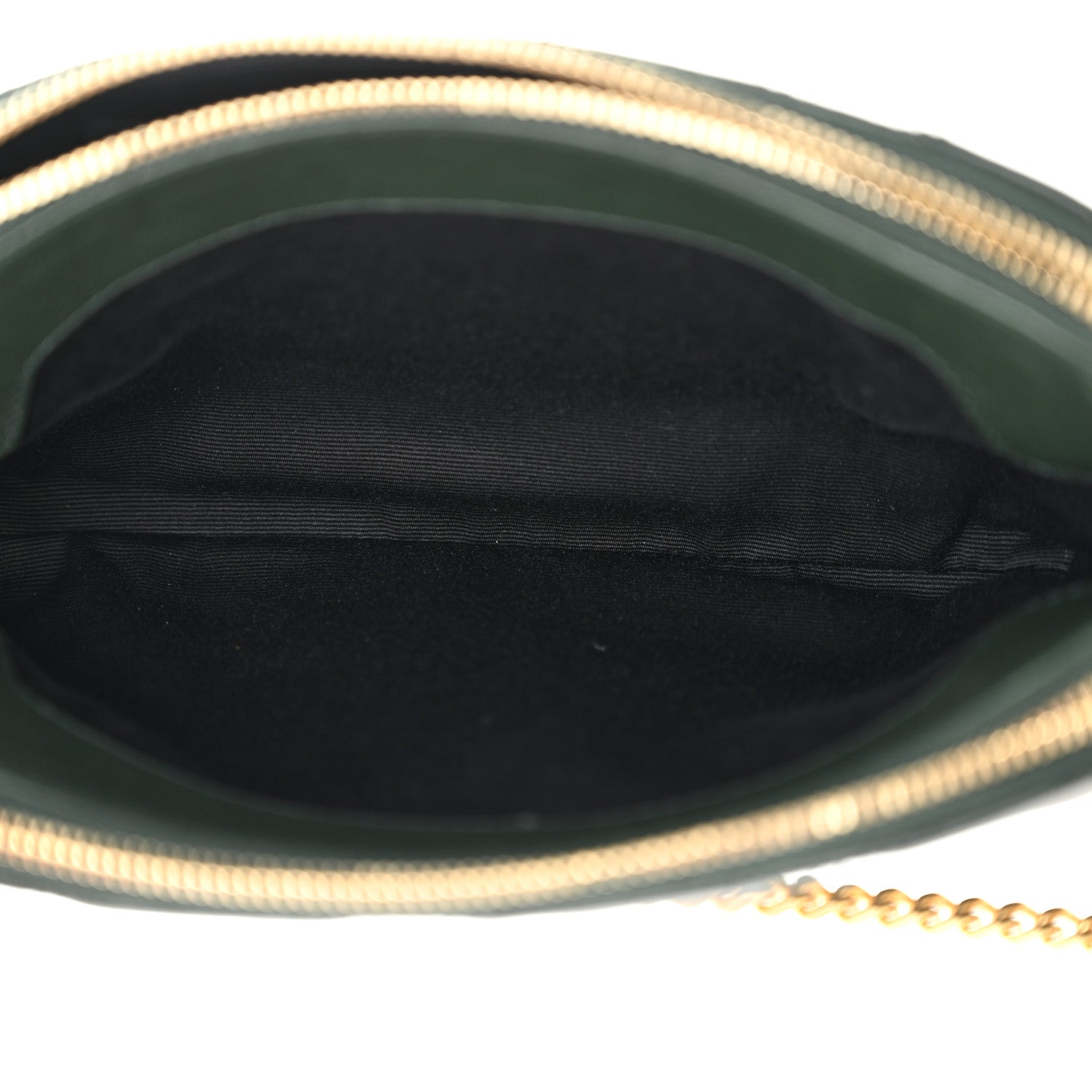 Saint Laurent Grained Lambskin Quilted Mini Becky Double Zip Bag Dark Green 6 of 11