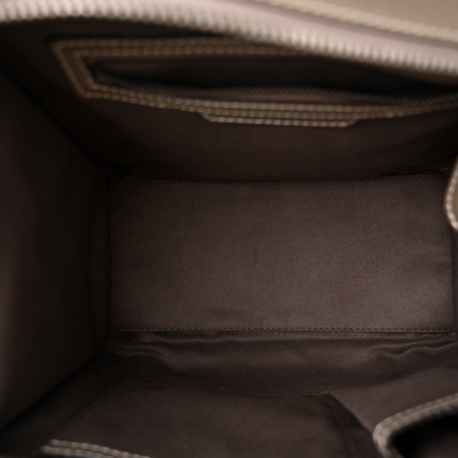 Celine Drummed Calfskin Micro Luggage Souris 5 of 11