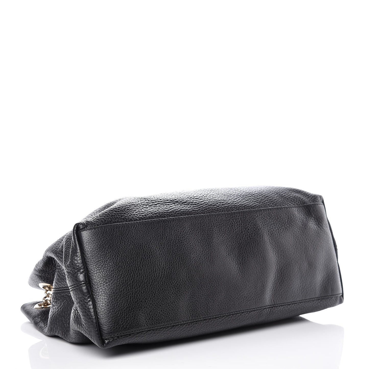 Pebbled Calfskin Medium Soho Chain Shoulder Bag Black