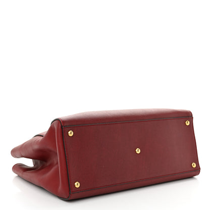Fendi Vitello Elite Regular 2Jours Tote Rosso Scuro Ciliegia 4 of 13