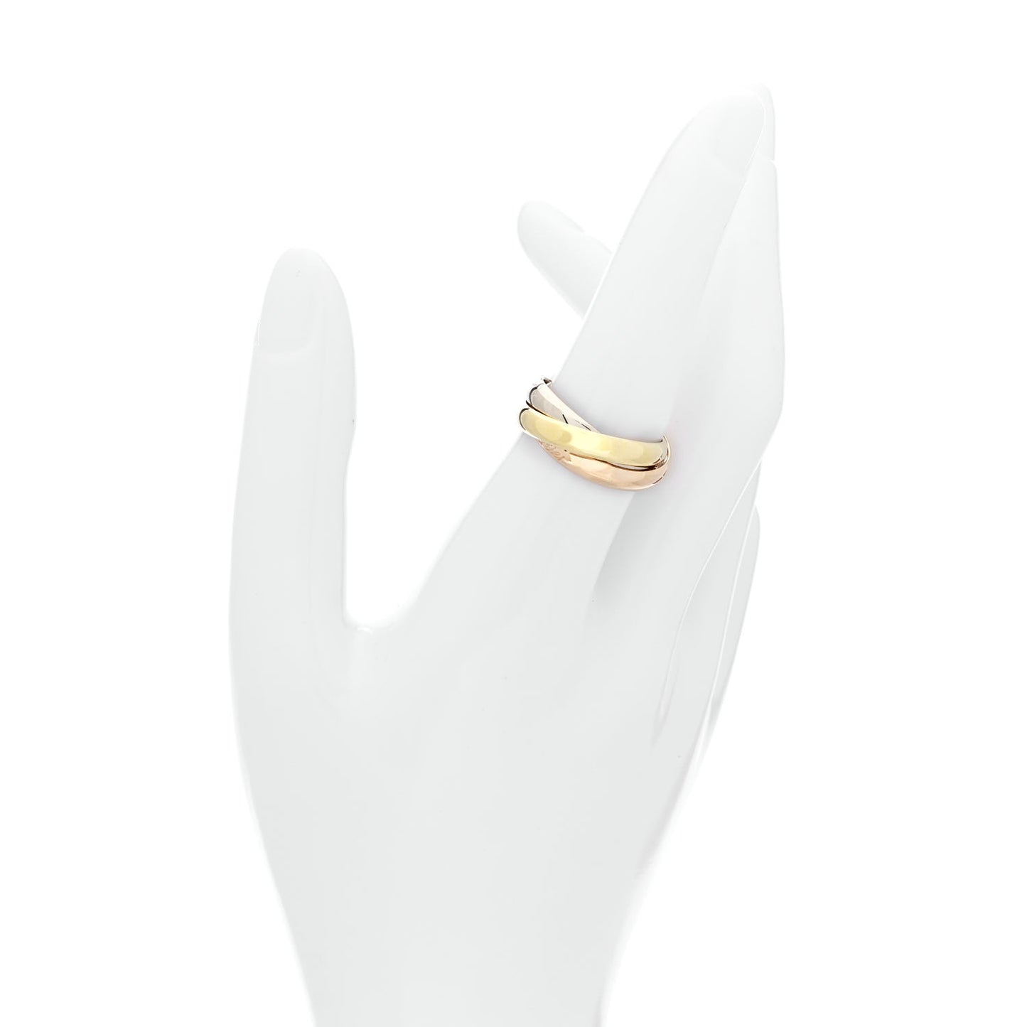 18K Pink Yellow White Gold Classic Les Must De Cartier Trinity Ring 55 7.25