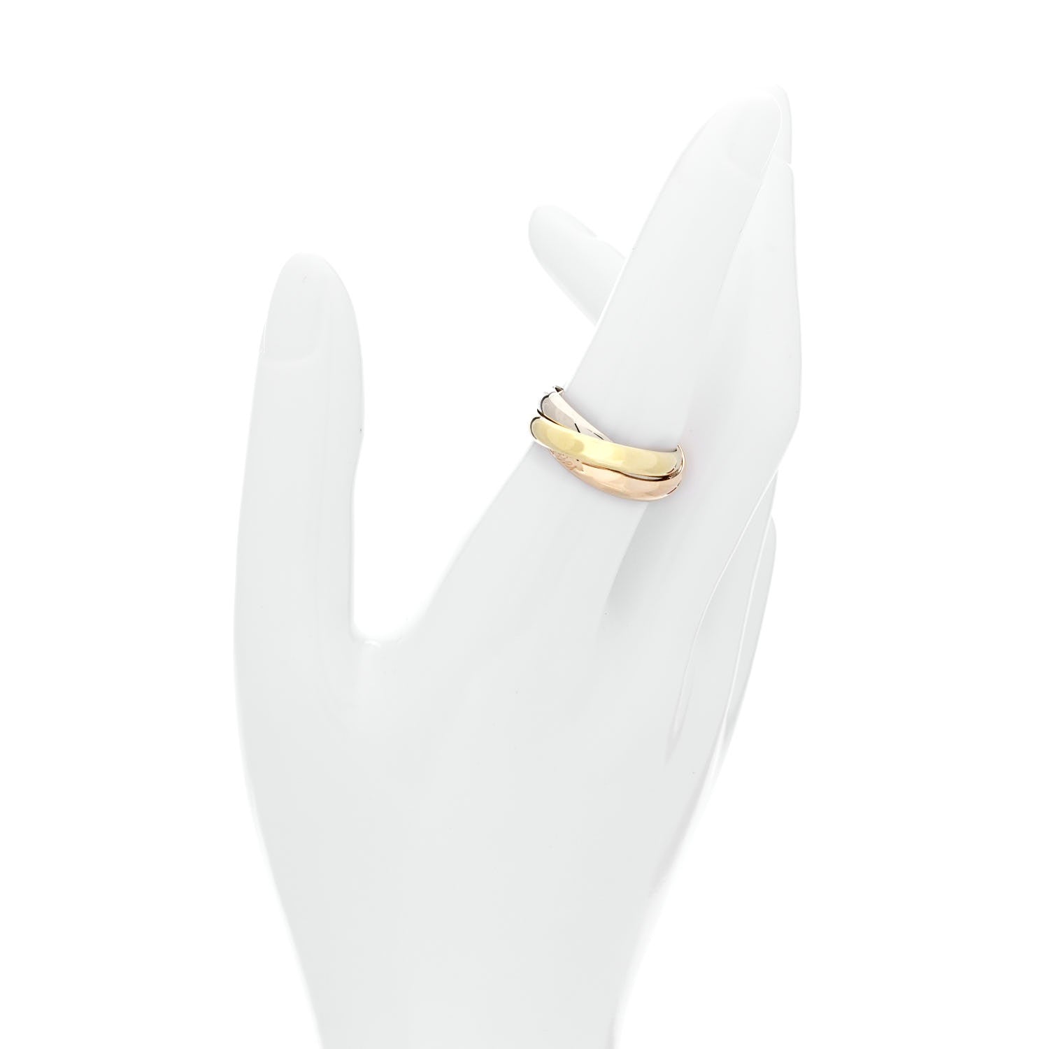 Cartier 18K Pink Yellow White Gold Classic Les Must De Cartier Trinity Ring 55 7.25 5 of 13