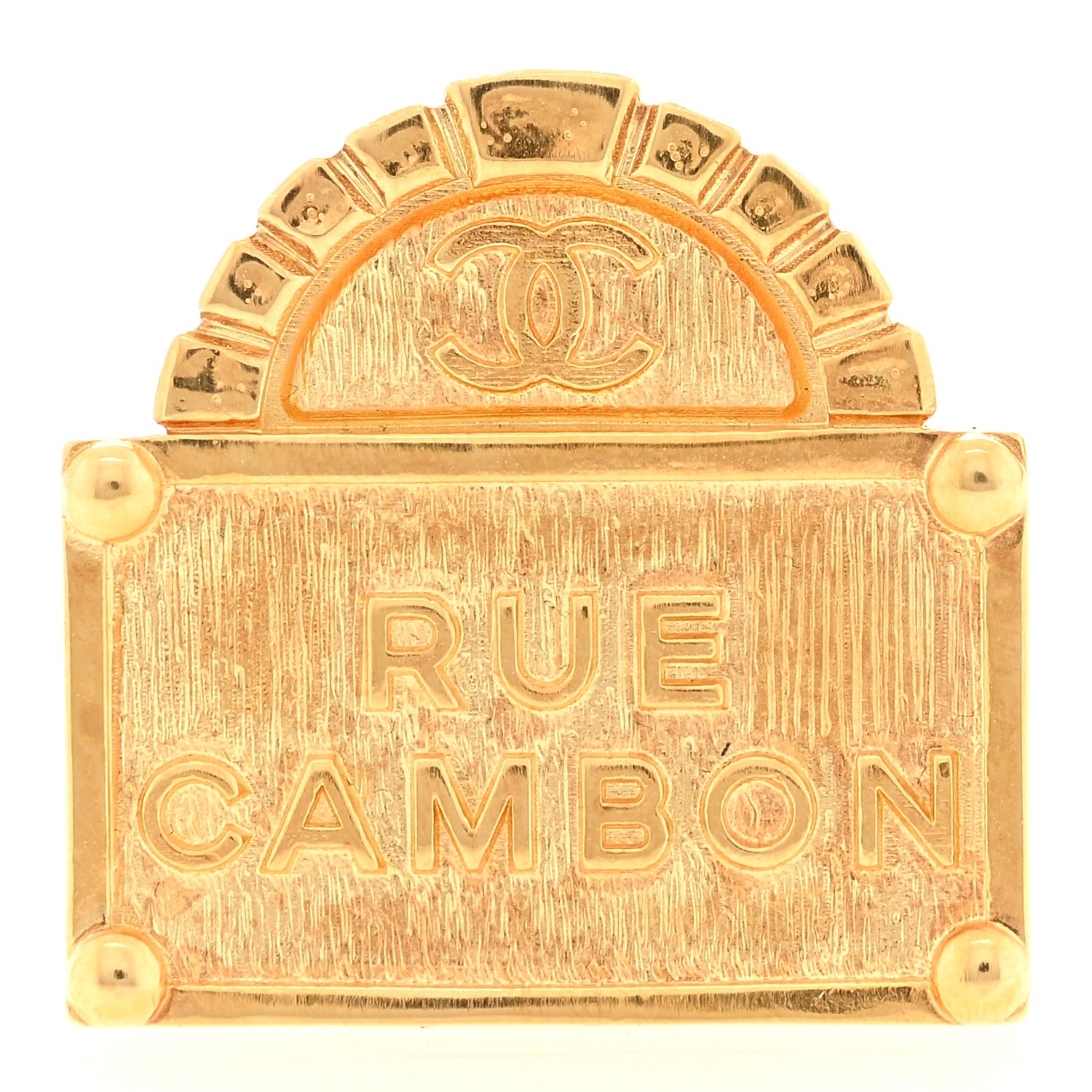Chanel Metal CC Rue Cambon Brooch Gold 1 of 3