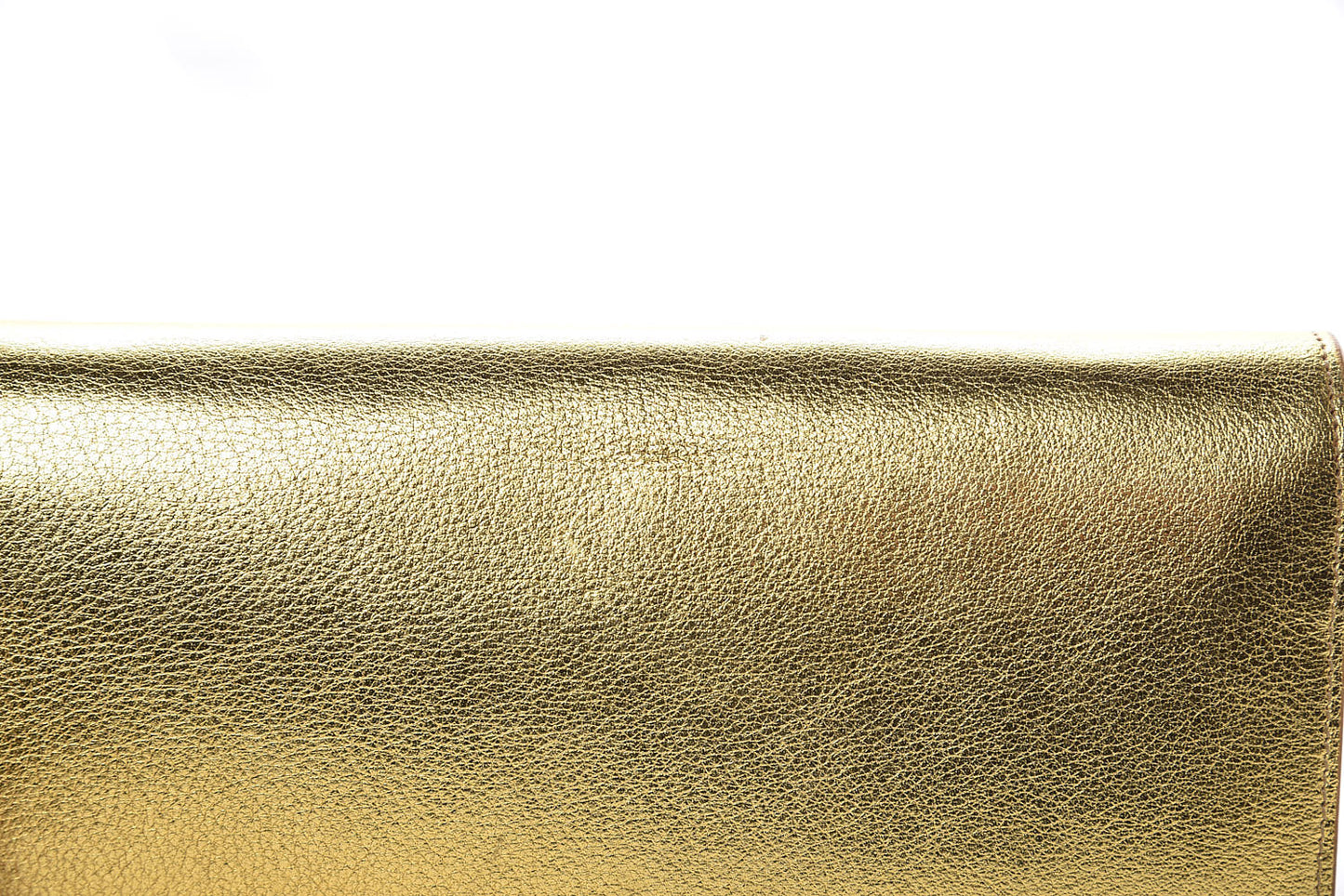 Metallic Calfskin Monogram Chain Wallet Gold