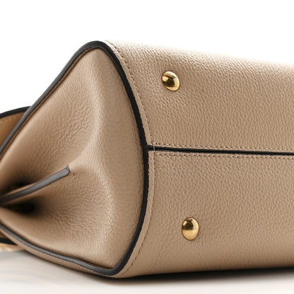Salvatore Ferragamo Calfskin Small Margot Top Handle Satchel Almond 9 of 10