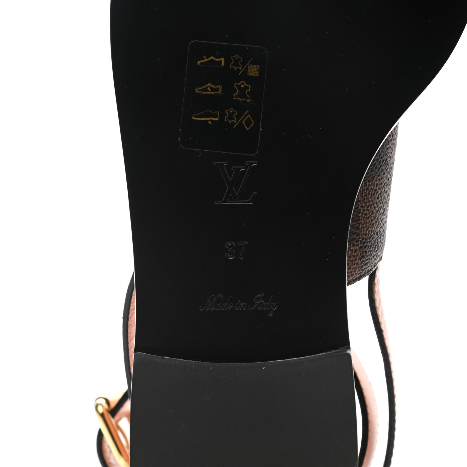 Louis Vuitton Calfskin Damier Ebene Passenger Flat Sandals 37 Venus Pink 6 of 9