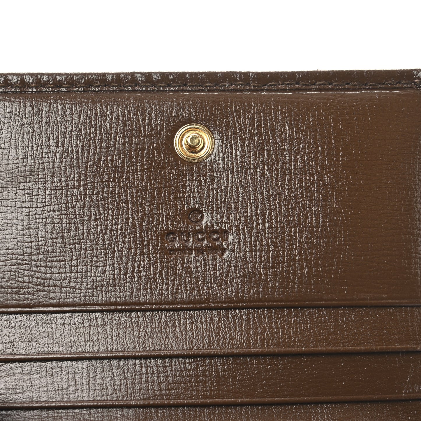 GG Supreme Monogram Horsebit 1955 Card Case Wallet Beige Ebony Brown Sugar