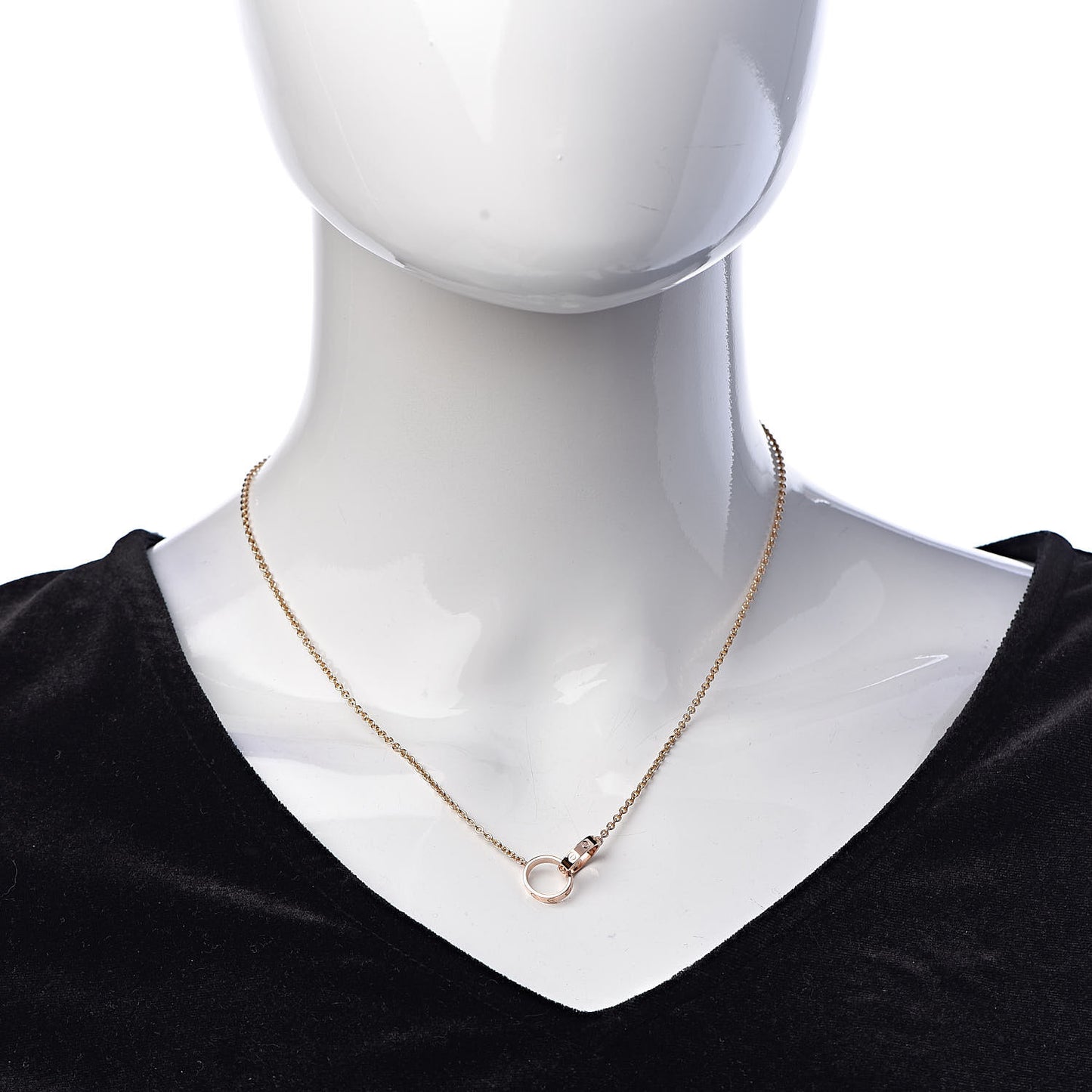 18K Pink Gold Interlocking LOVE Necklace