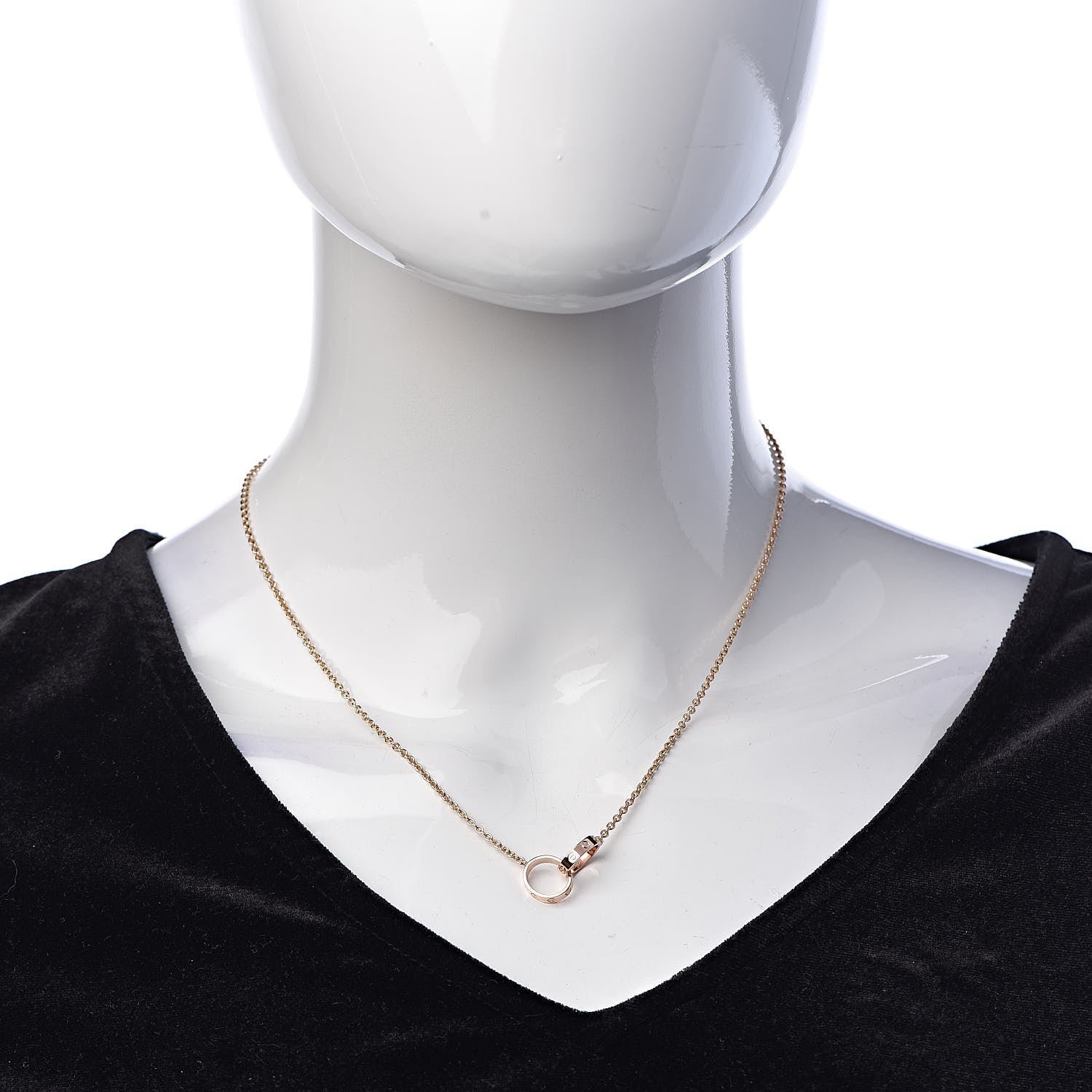 Cartier 18K Pink Gold Interlocking LOVE Necklace 2 of 6