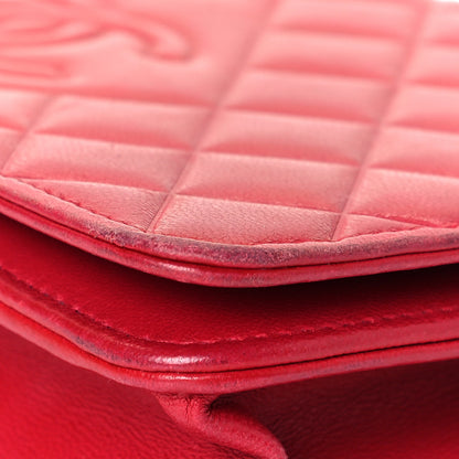 Chanel Goatskin Quilted Diamond CC Wallet On Chain WOC Red 6 of 9