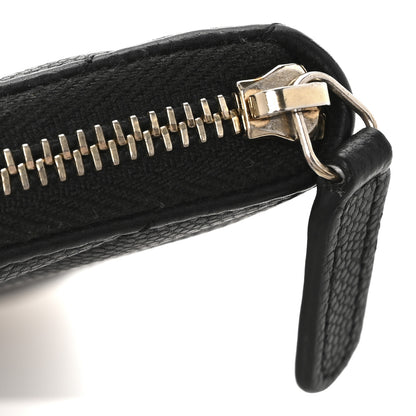 Chanel Caviar Chevron Quilted Medium Zip Around Wallet Black 12 of 13