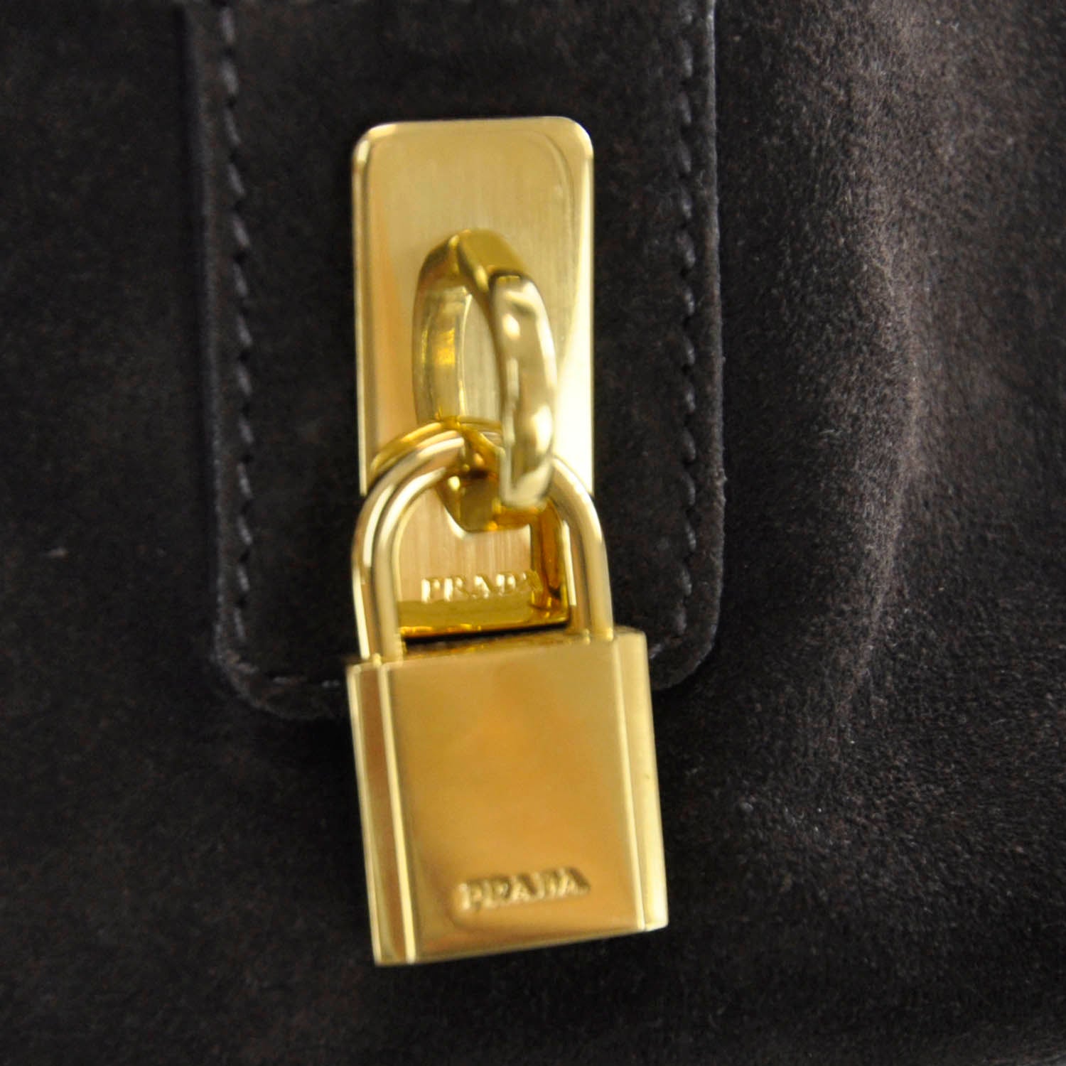 Prada Suede Scamosciato Logo Bag 7 of 11