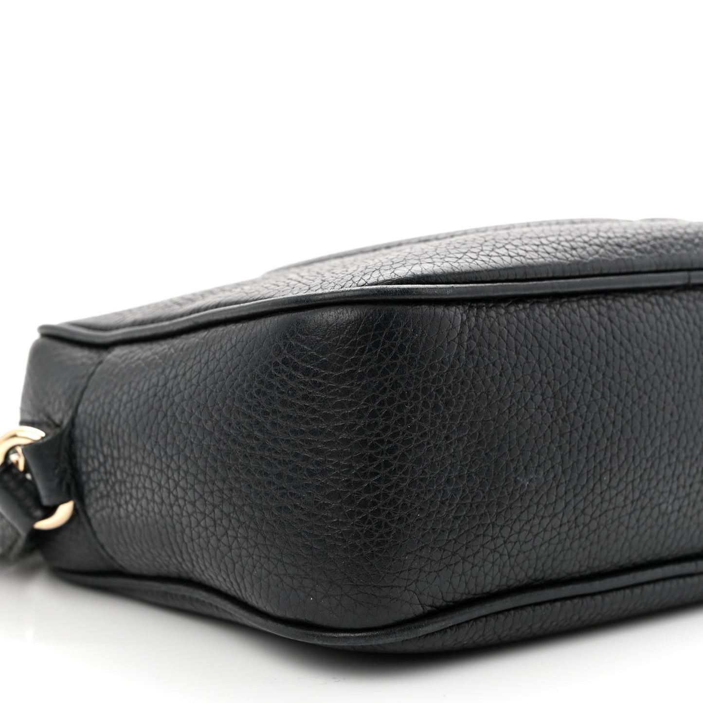 Pebbled Calfskin Small Soho Disco Bag Black