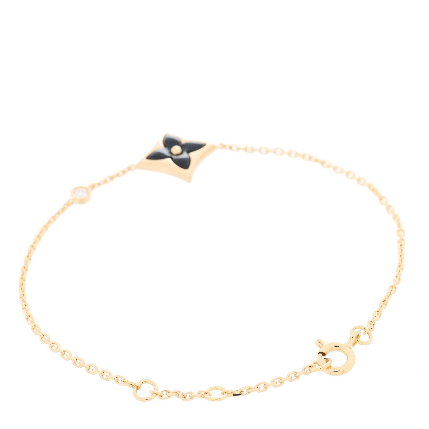 Louis Vuitton 18K Yellow Gold Black Onyx Diamond Color Blossom BB Bracelet 2 of 4