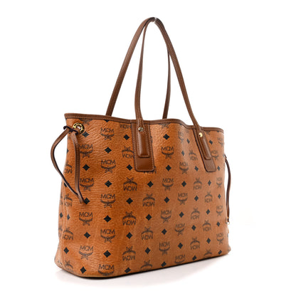 MCM Visetos Medium Liz Reversible Shopper Tote Cognac 4 of 18