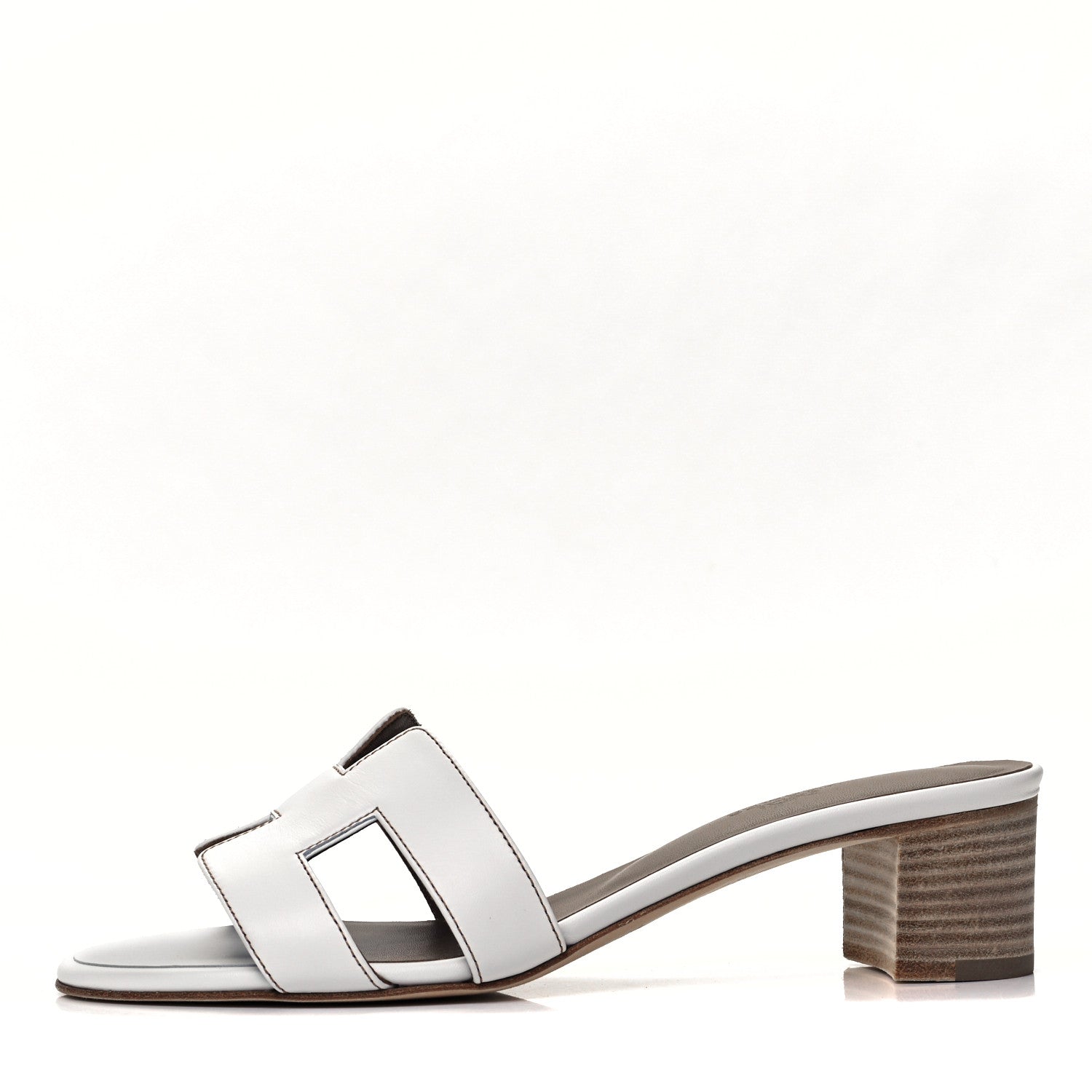Hermes Calfskin Oasis Sandals 38 White 1 of 6