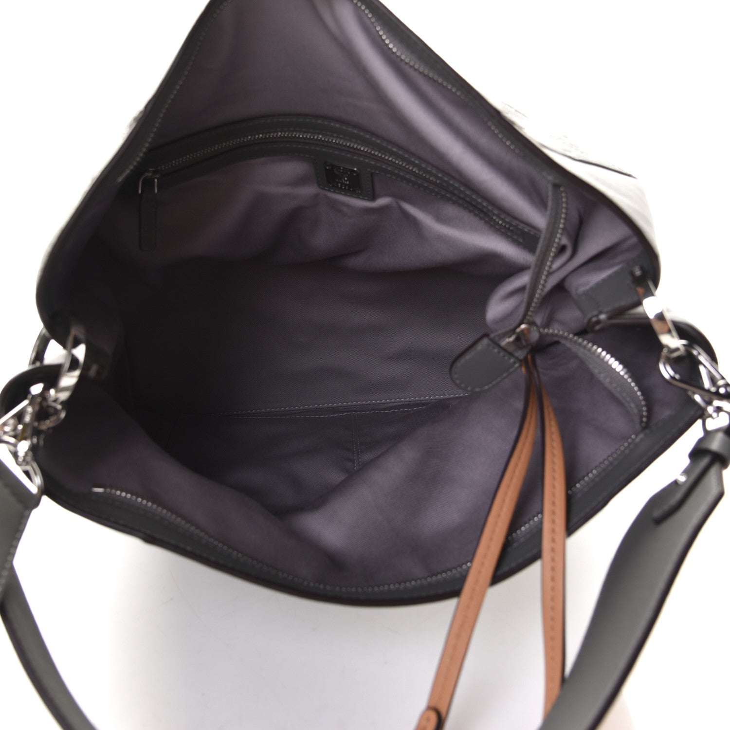 MCM Calfskin Ottomar Large Klara Hobo Charcoal 4 of 5