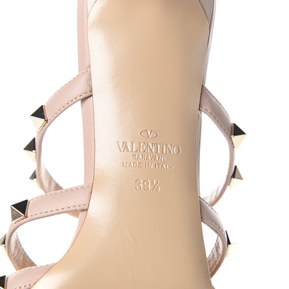 Valentino Garavani Patent Nappa Rockstud 50mm Cage Mules 39.5 Poudre 6 of 9