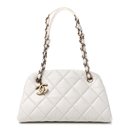 Chanel Aged Calfskin Small Just Mademoiselle Bowling Bag White 1 of 10