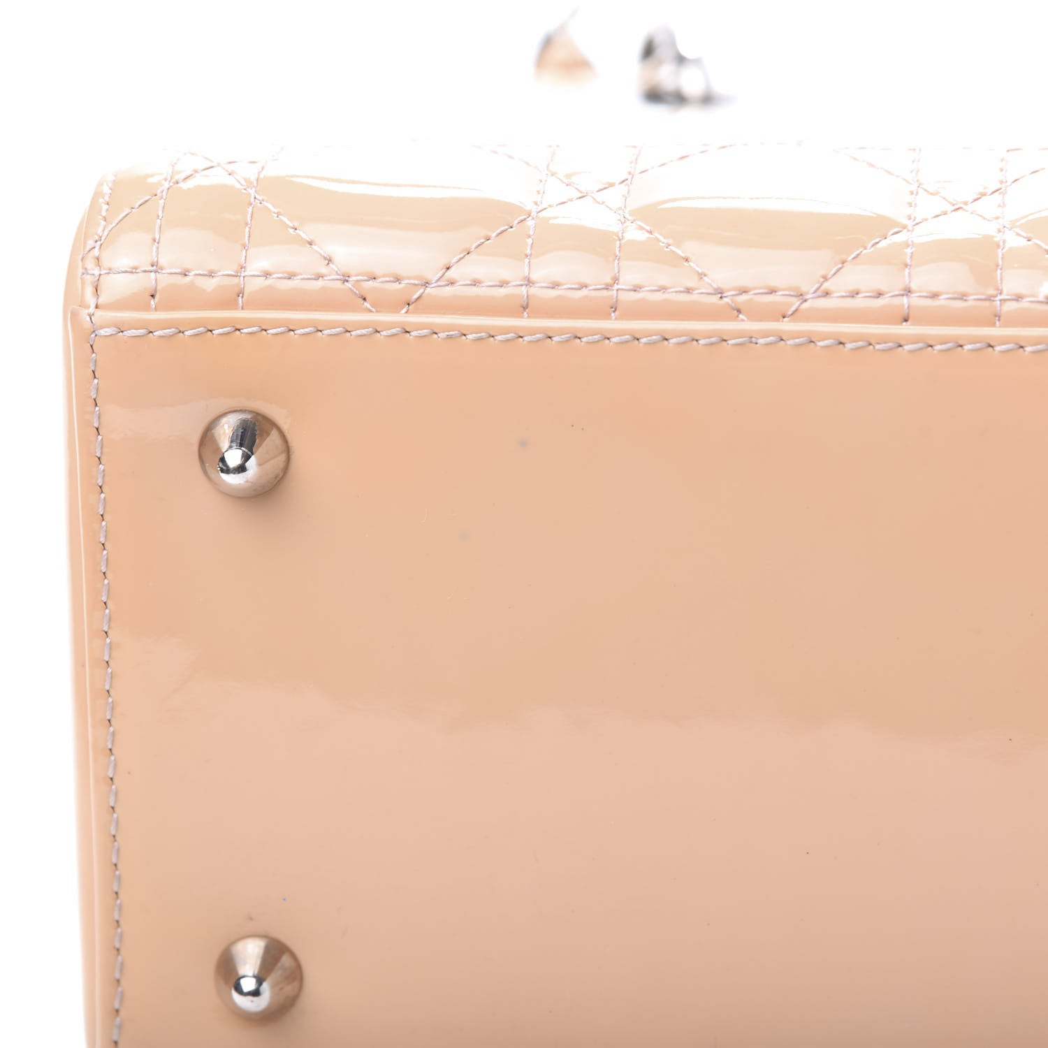 Christian Dior Patent Cannage Medium Lady Dior Beige 9 of 11