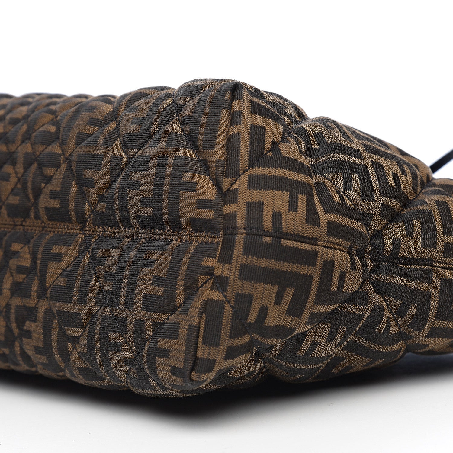 Fendi Zucca Quilted Medium Roll Tote Tobacco Black 9 of 9
