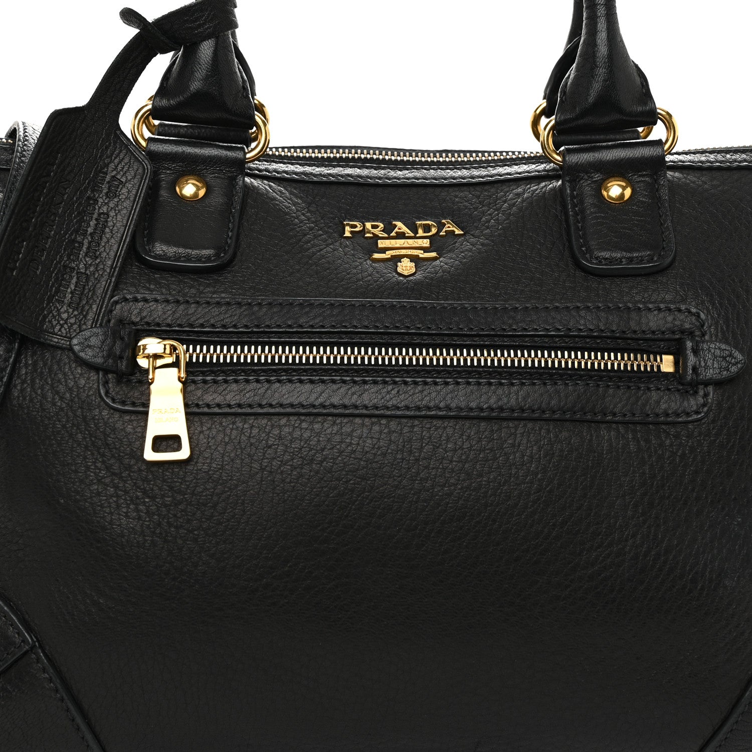 Prada Vitello Daino Shopping Satchel Black 8 of 11
