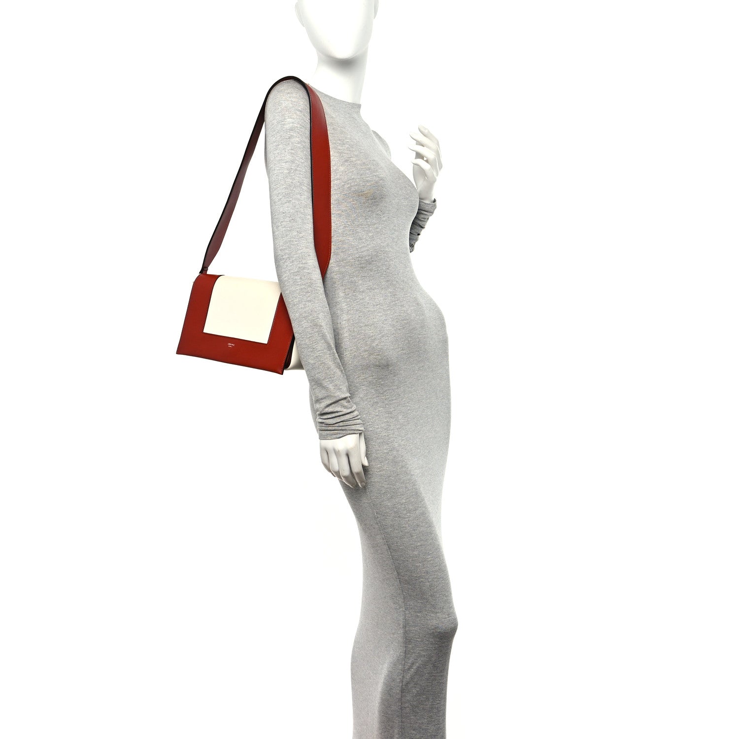 Celine Shiny Smooth Calfskin Medium Frame Shoulder Bag Maple White 3 of 10