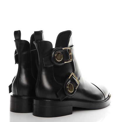 Louis Vuitton Calfskin Valley Flat Ankle Boots 37.5 Black 4 of 8