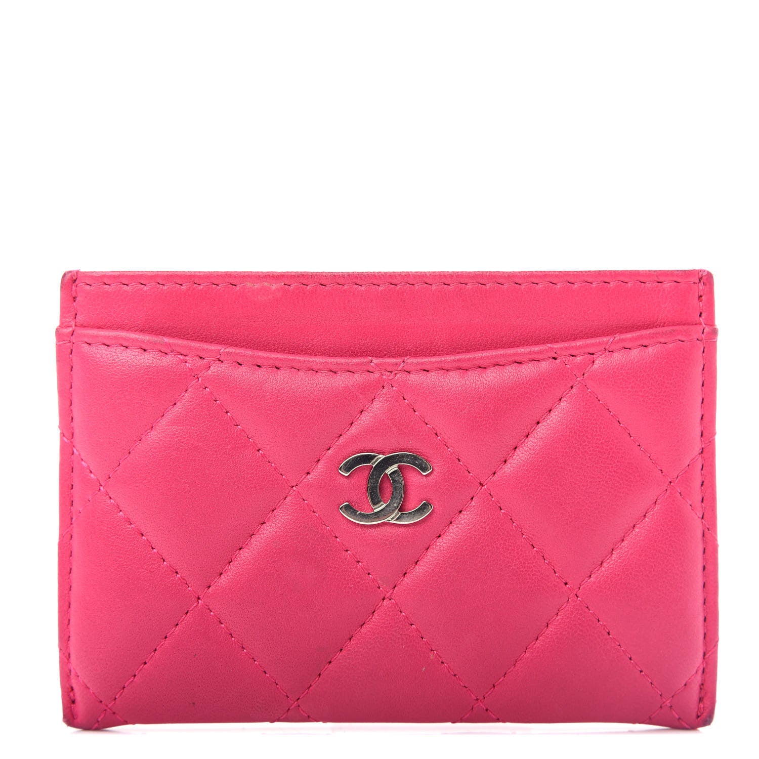 Chanel Lambskin Quilted Card Holder Pink 1 of 8