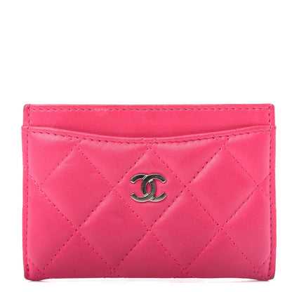 Chanel Lambskin Quilted Card Holder Pink 1 of 8