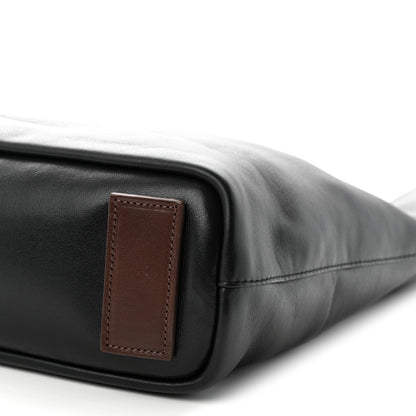 Saint Laurent Calfskin Ring Tote Black Brown 10 of 11