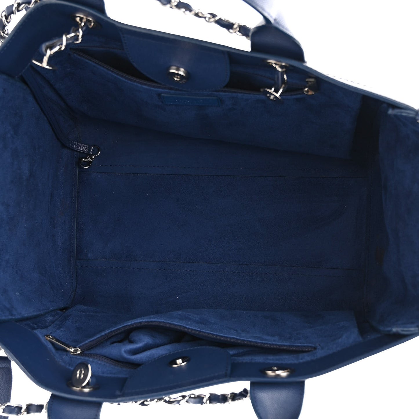 Caviar Medium Studded Deauville Tote Blue