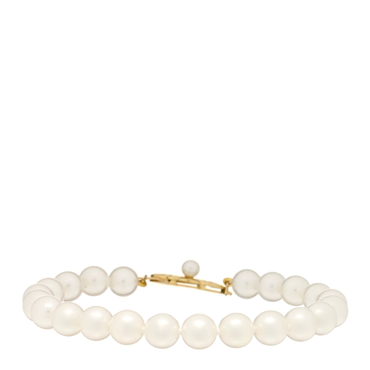 Mikimoto 18K Yellow Gold Akoya Cultured Pearl 6.5-7mm Strand Bracelet 1 of 3