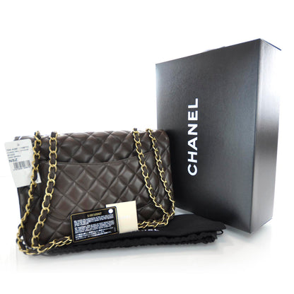 Chanel Lambskin Jumbo Single Flap Brown 3 of 10