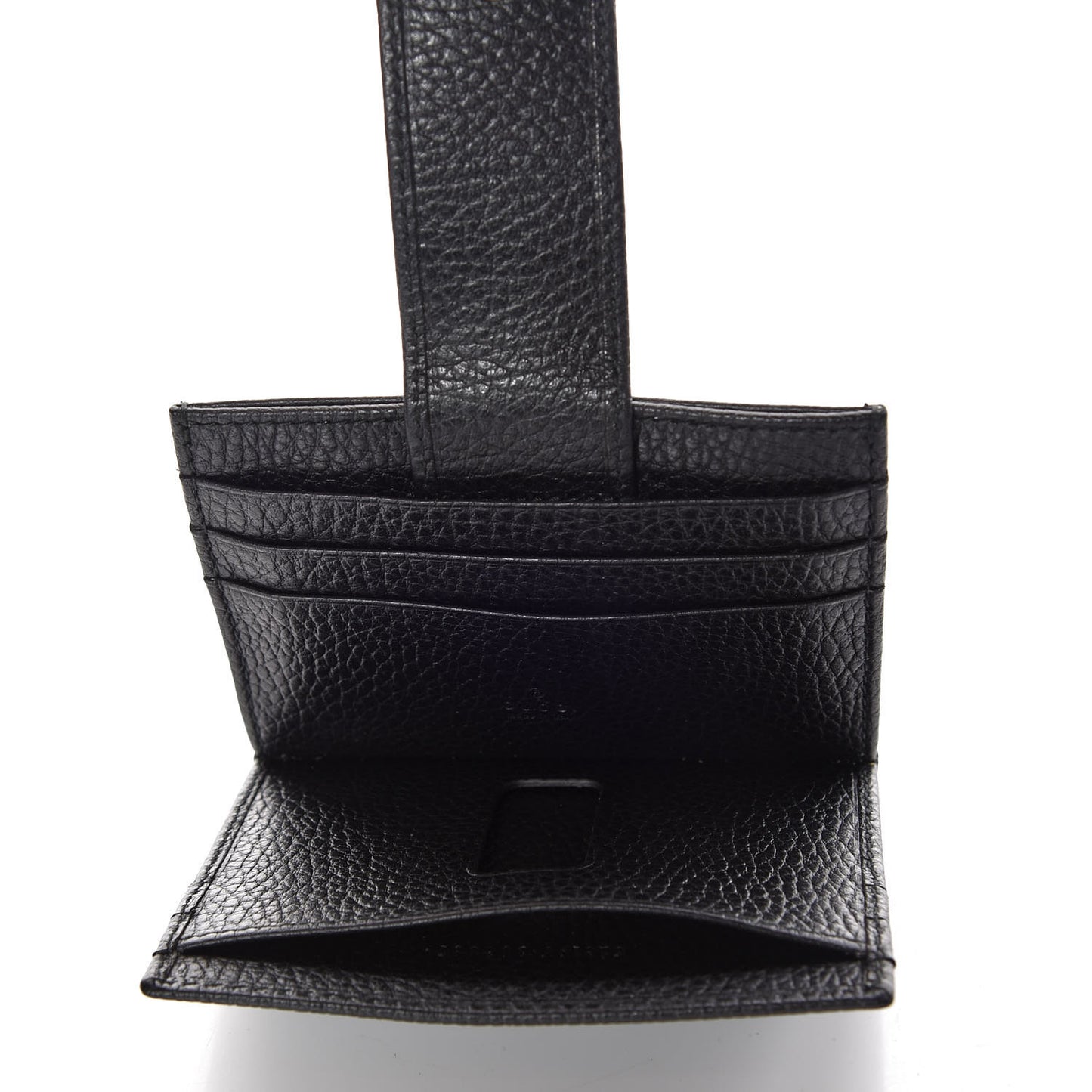 Pebbled Calfskin GG Marmont Card Case Black