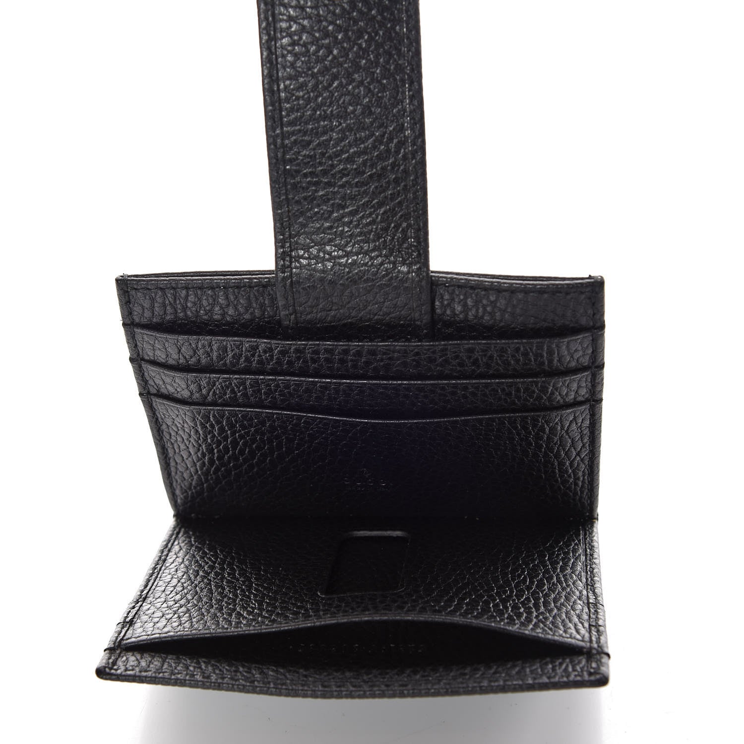 Gucci Pebbled Calfskin GG Marmont Card Case Black 7 of 8