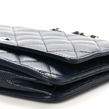 Chanel Caviar Quilted Wallet on Chain WOC Navy Blue 12 of 13