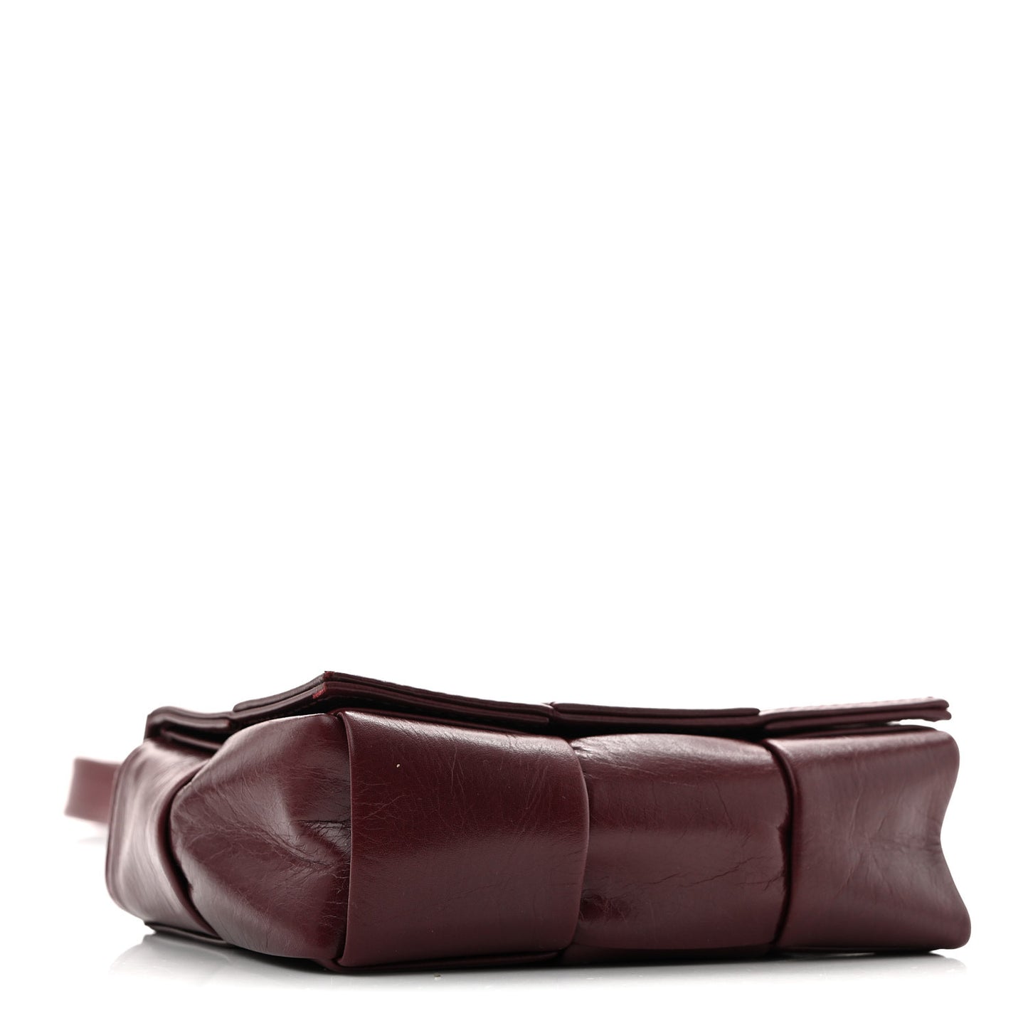 Paper Calfskin Maxi Intreccio Extra Mini Cassette Crossbody Bag Burgundy
