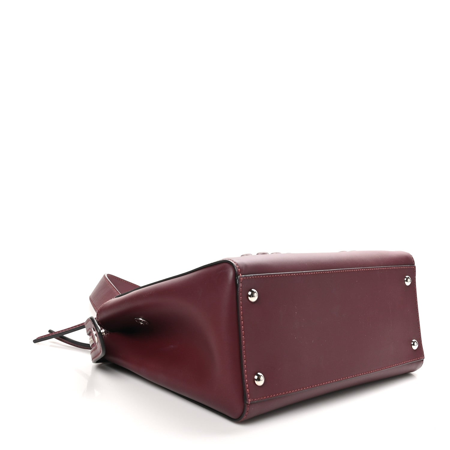 Fendi Vitello Baltico Dolce Shiny Nappa Lace Up DotCom Satchel Bordeaux 5 of 12