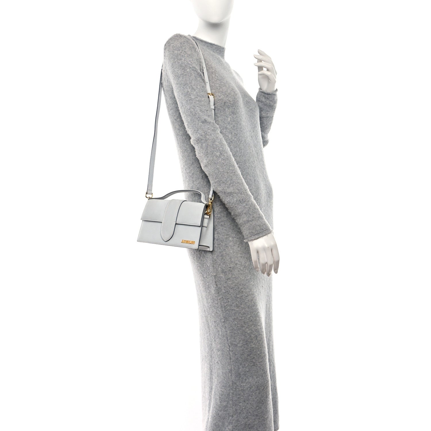 Jacquemus Grained Calfskin Le Grand Bambino Light Grey 2 of 8