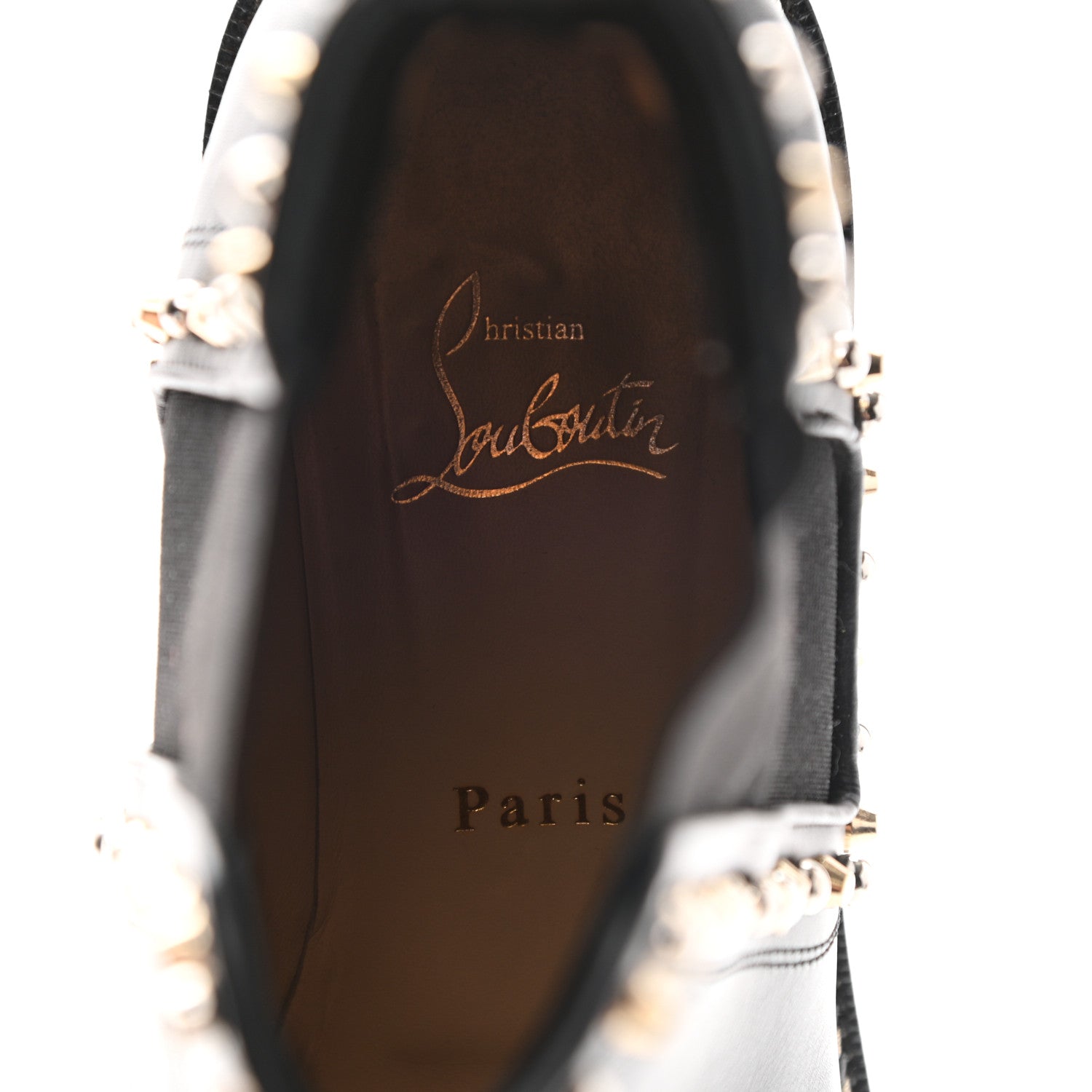 Christian Louboutin Calfskin Studded Chasse A Clou Flat Chelsea Boots 40 Black 7 of 9