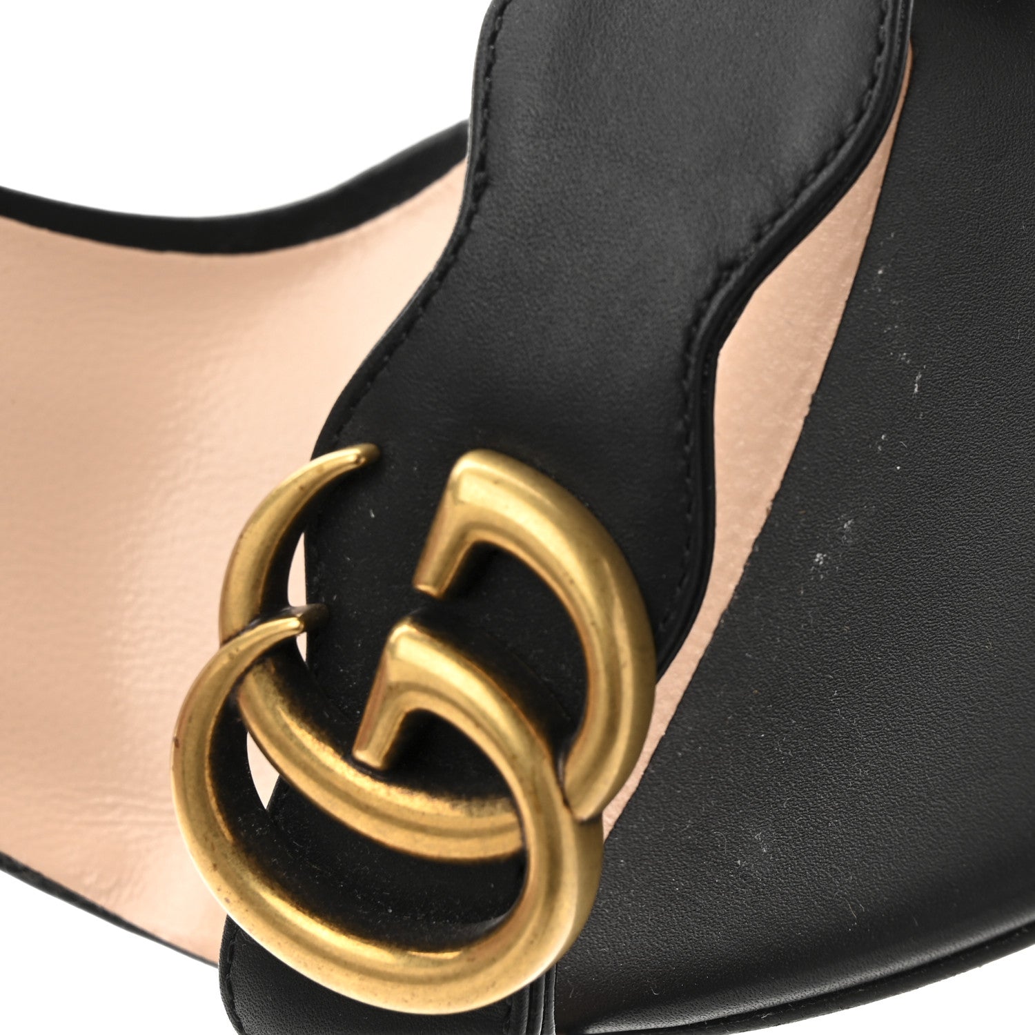 Gucci Lifford Calfskin GG Marmont Ankle Wrap 105mm Sandals 37 Black 9 of 11
