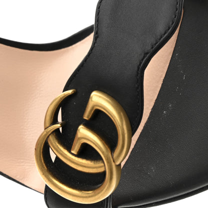 Gucci Lifford Calfskin GG Marmont Ankle Wrap 105mm Sandals 37 Black 9 of 11