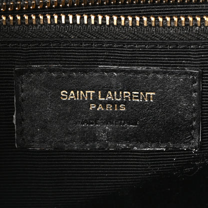 Saint Laurent Grain De Poudre Textured Mixed Matelasse Large Triquilt Monogram Satchel Black 6 of 10