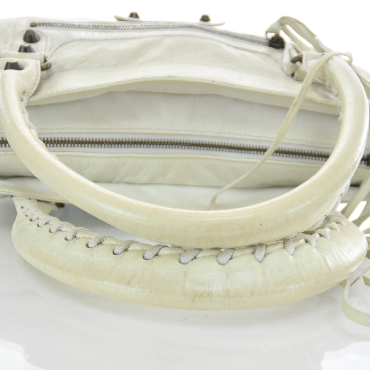 Chevre Classic Hardware Purse White