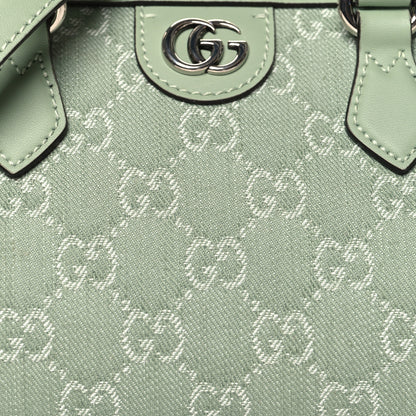 Gucci Denim GG Monogram Calfskin Mini Ophidia Top Handle Bag Pale Green 8 of 10